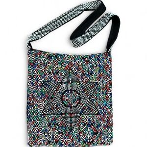 Vintage 60s candy bead Crossbody Bag purse art bag colorful beaded